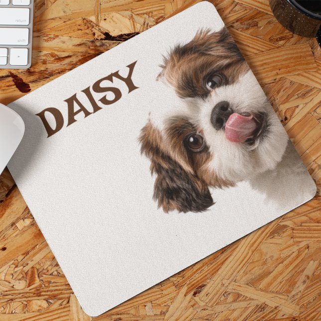 Tapis De Souris Personalized Dog Photo & Name Mouse Pad (Créateur téléchargé)