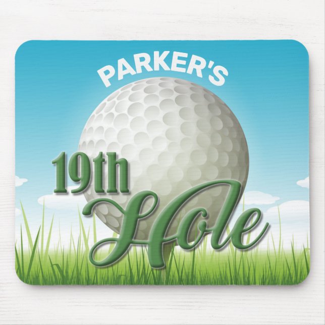 Tapis De Souris PERSONALIZED NAME Golfer Golf Pro Ball 19th Hole (Devant)
