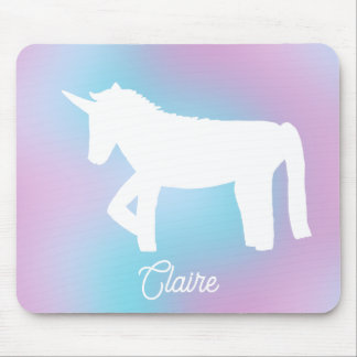 Tapis De Souris Personalized Pastel Rainbow Unicorn