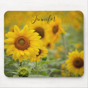 Tapis De Souris Personalized Sunflower Mouse Pad Yellow Flowers