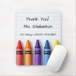 Tapis De Souris Personalized Teacher Crayon and Paper 