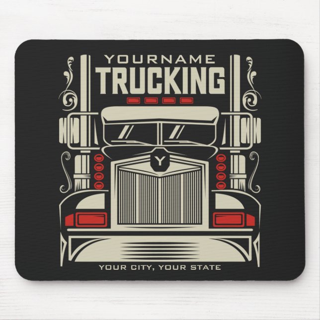 Tapis De Souris Personalized Trucking 18 Wheeler BIG Trucker (Devant)