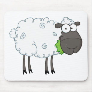 Tapis De Souris Personnage de dessin animé de moutons noirs