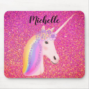 Tapis De Souris Personnalisation de la Parties scintillant rose de