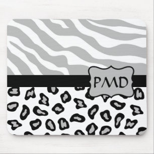 Tapis De Souris Personnalisation du zèbre gris, blanc et noir et 