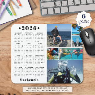 Tapis De Souris Personnalisé 2026 Calendrier 6 Photo Couleur perso
