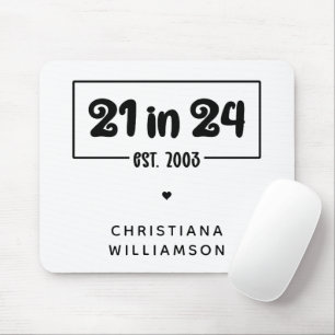 Tapis De Souris Personnalisé 21e anniversaire 21 dans 24 Est 2003 