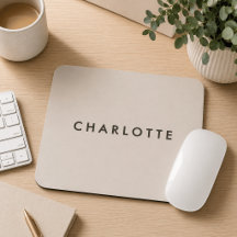 Tapis de souris personnalisé beige moderne avec no