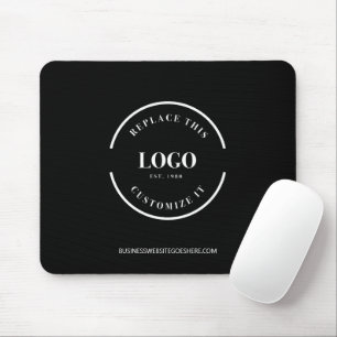 Tapis De Souris Personnalisé blanc logo site web simple noir