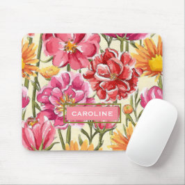 Tapis De Souris Personnalisé Chic Fleurs Motif Aquarelle Peinture