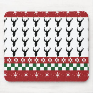 Tapis de souris personnalisé Fair Isle Noël Cerfs