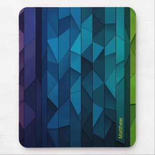 Tapis De Souris Personnalisé Géométrique Bleu et Motif Turquoise