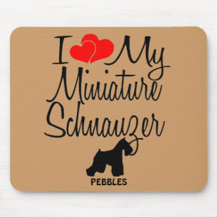 Tapis De Souris Personnalisé J'Aime Mon Schnauzer Miniature