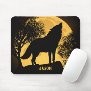 Tapis de souris personnalisé Loup et Lune