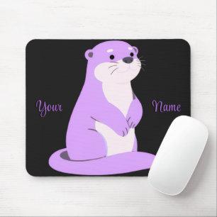 Tapis de souris personnalisé loutre assise Kawaii 