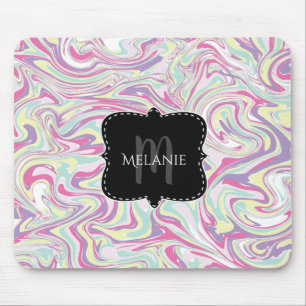 Tapis de souris personnalisé Marbre d'eau Pastel S
