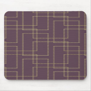 Tapis de souris personnalisé Mauve et Or Géométriq