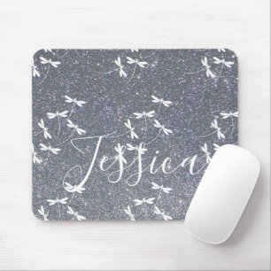 Tapis de souris personnalisé paillettes et libellu