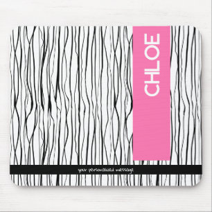 Tapis De Souris Personnalisé tendance rose et noir