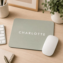Tapis de souris personnalisé vert sauge moderne