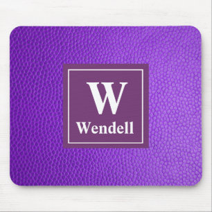 Tapis de souris personnalisé violet avec initiale