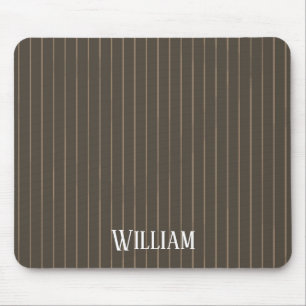 Tapis De Souris Personnalised brown retro pinstripes