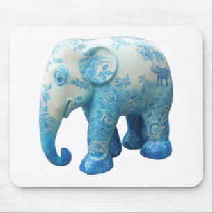 Tapis De Souris Personnaliser Fleurs Motifs Vins Rose Art Bleu