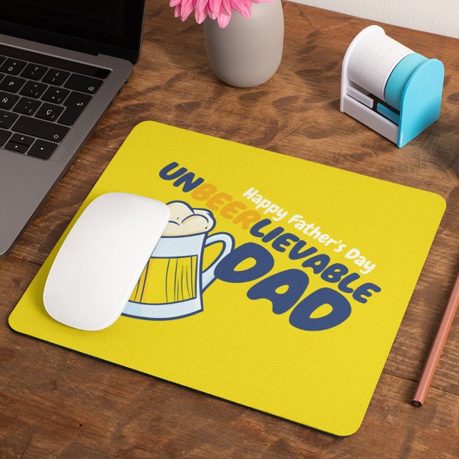 Tapis De Souris Personnaliser Funny Unbeerlievable Papa (Créateur téléchargé)