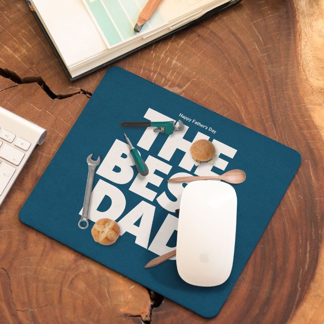 Tapis De Souris Personnaliser la Fête des pères heureuse | Le meil (Créateur téléchargé)