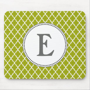 Tapis De Souris Personnaliser le monogramme de la lime quatrefoil