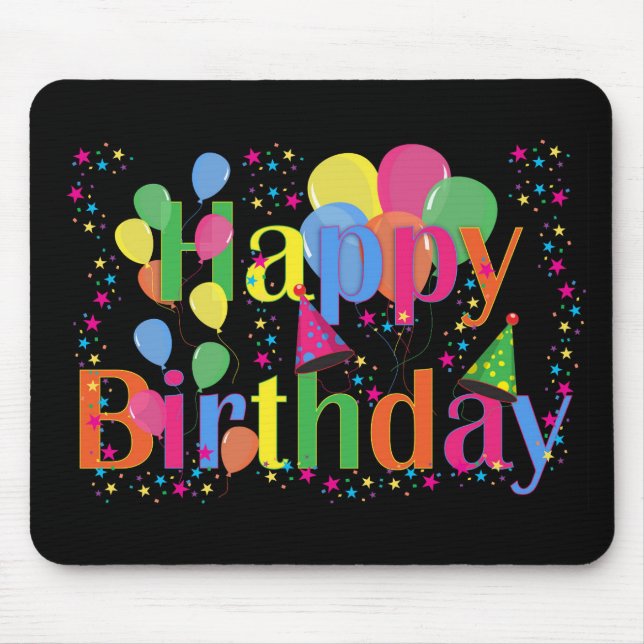 Tapis De Souris Personnaliser Nom Anniversaire Fête Art (Devant)