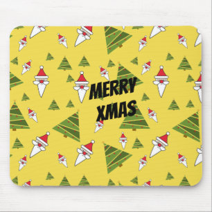 Tapis De Souris Personnaliser Père Noël et sapin de Noël