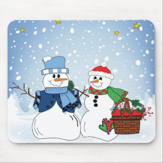 Tapis De Souris Personnes de neige dans la neige