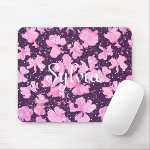 Tapis De Souris Pétales de peinture rose acrylique