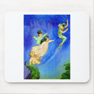 TAPIS DE SOURIS PETER PAN, WENDY, JOHN ET MICHAEL VOLENT LOIN