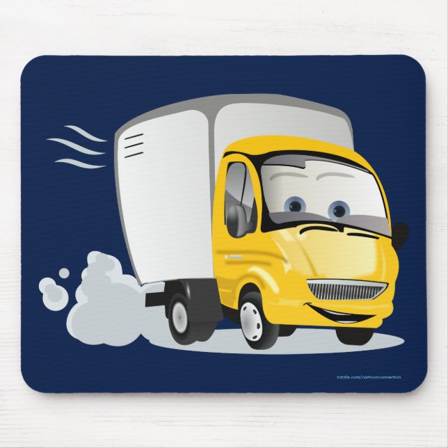 Tapis De Souris Petit Camion Cartoon Jaune pour enfants ! (Devant)