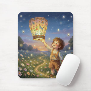 Tapis De Souris Petit garçon lâchant une lanterne chinoise