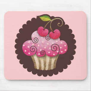 Tapis De Souris Petit gâteau Mousepad tba de baie de cerise