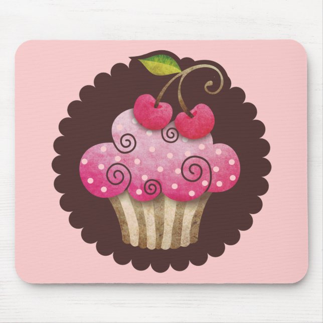 Tapis De Souris Petit gâteau Mousepad tba de baie de cerise (Devant)