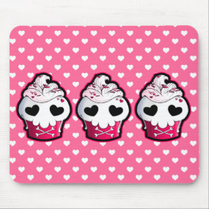 Tapis De Souris Petit gâteau rose de crâne