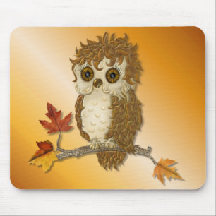 Tapis De Souris Petit hibou Whoo de l'automne