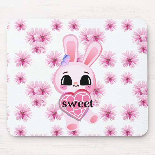 Tapis De Souris petit lapin blanc doux (Devant)