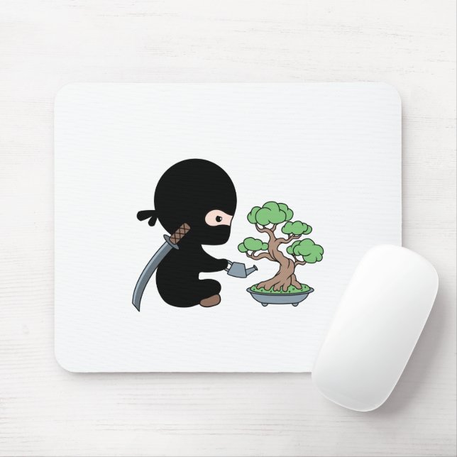 Tapis De Souris Petit Ninja arrosage Bonsai Tree (Avec souris)