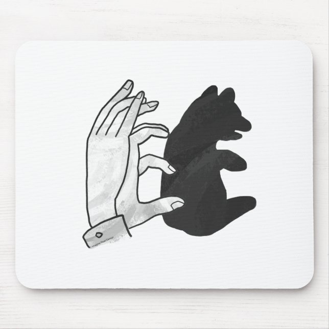 Tapis De Souris Petit ours Ours Silhouette Main (Devant)