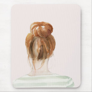 Tapis De Souris Petit pain rouge de noeud de dessus de cheveux
