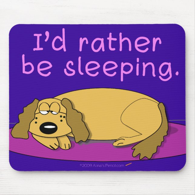 Tapis De Souris Petit somme Mousepad (marine) de chien (Devant)