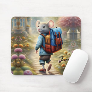 Tapis De Souris Petit souris sur le chemin de l'école, personnalis