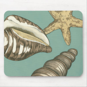 Tapis De Souris Petit trio de Shell sur Teal