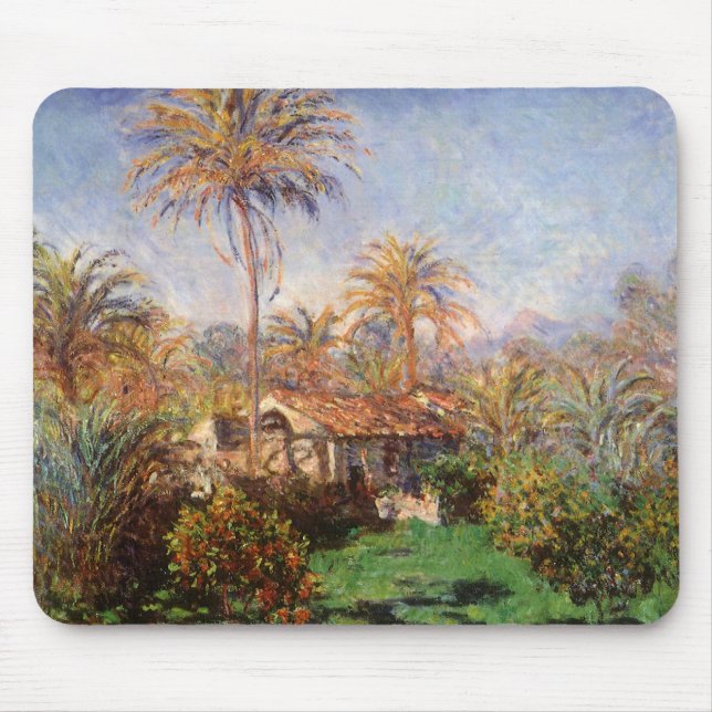 Tapis De Souris Petite ferme rurale à Bordighera par Claude Monet (Devant)