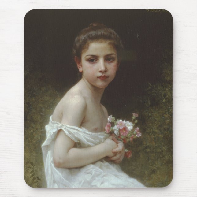 Tapis De Souris Petite fille avec un bouquet (Devant)